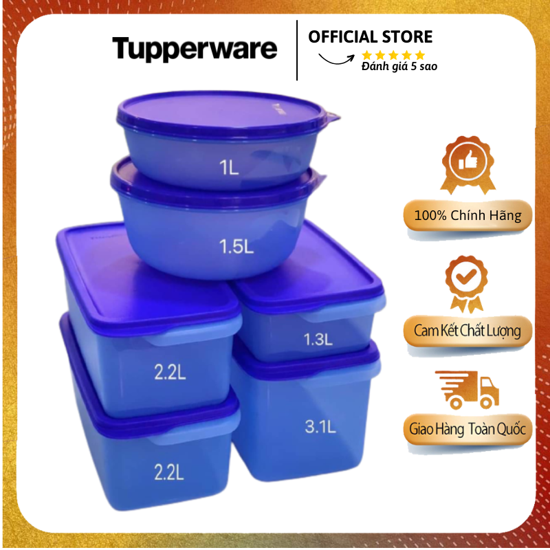 Set 6 hộp mát tupperware modern set 16 kín mùi kín khí - tupperware mall hcmc