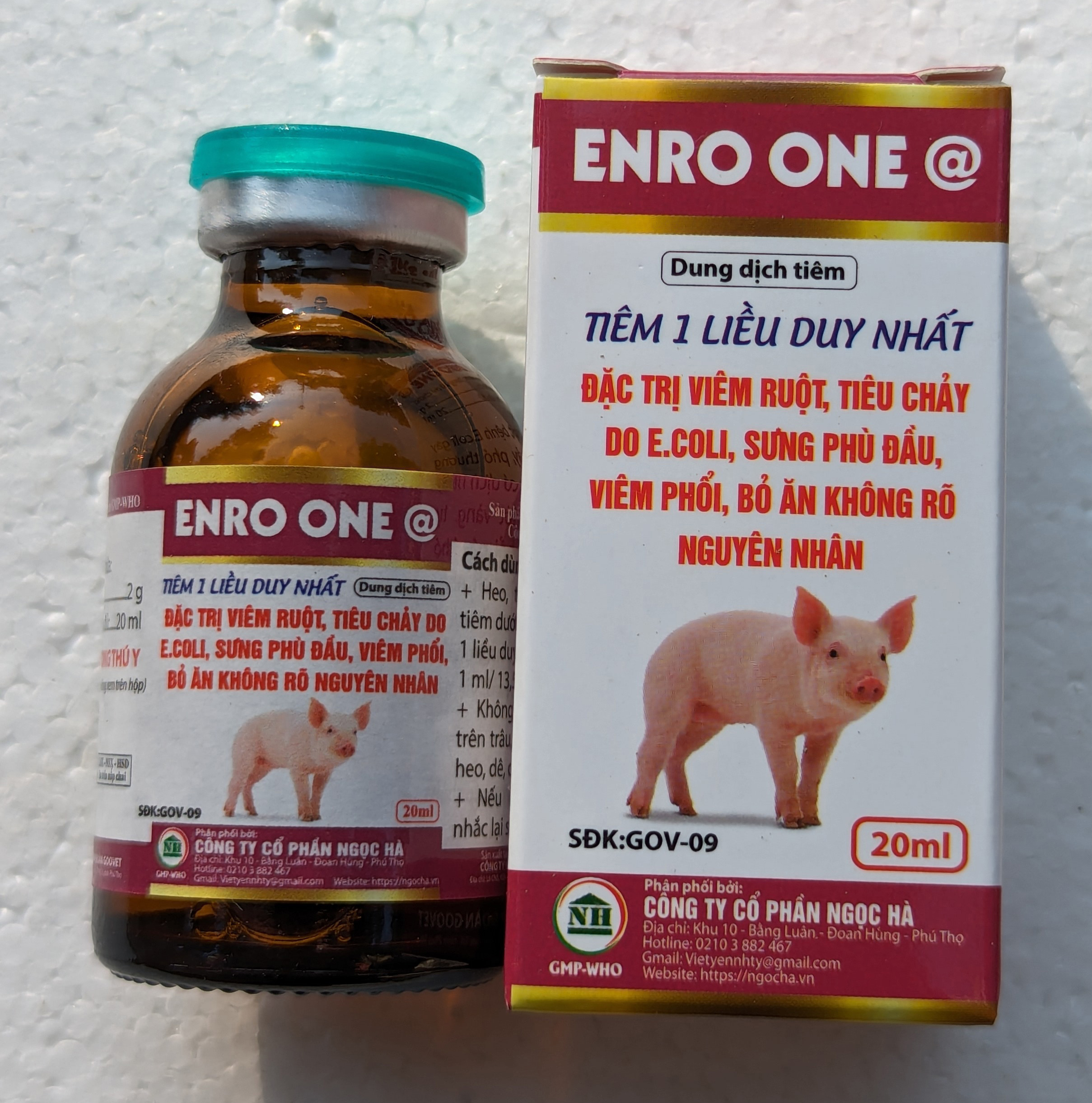 1 lọ ENRO ONE 20 ml Dùng cho viêm ruột, tiêu chảy do E.coli, viêm phổi trên heo tốt cho gia súc, gia cầm, chó mèo