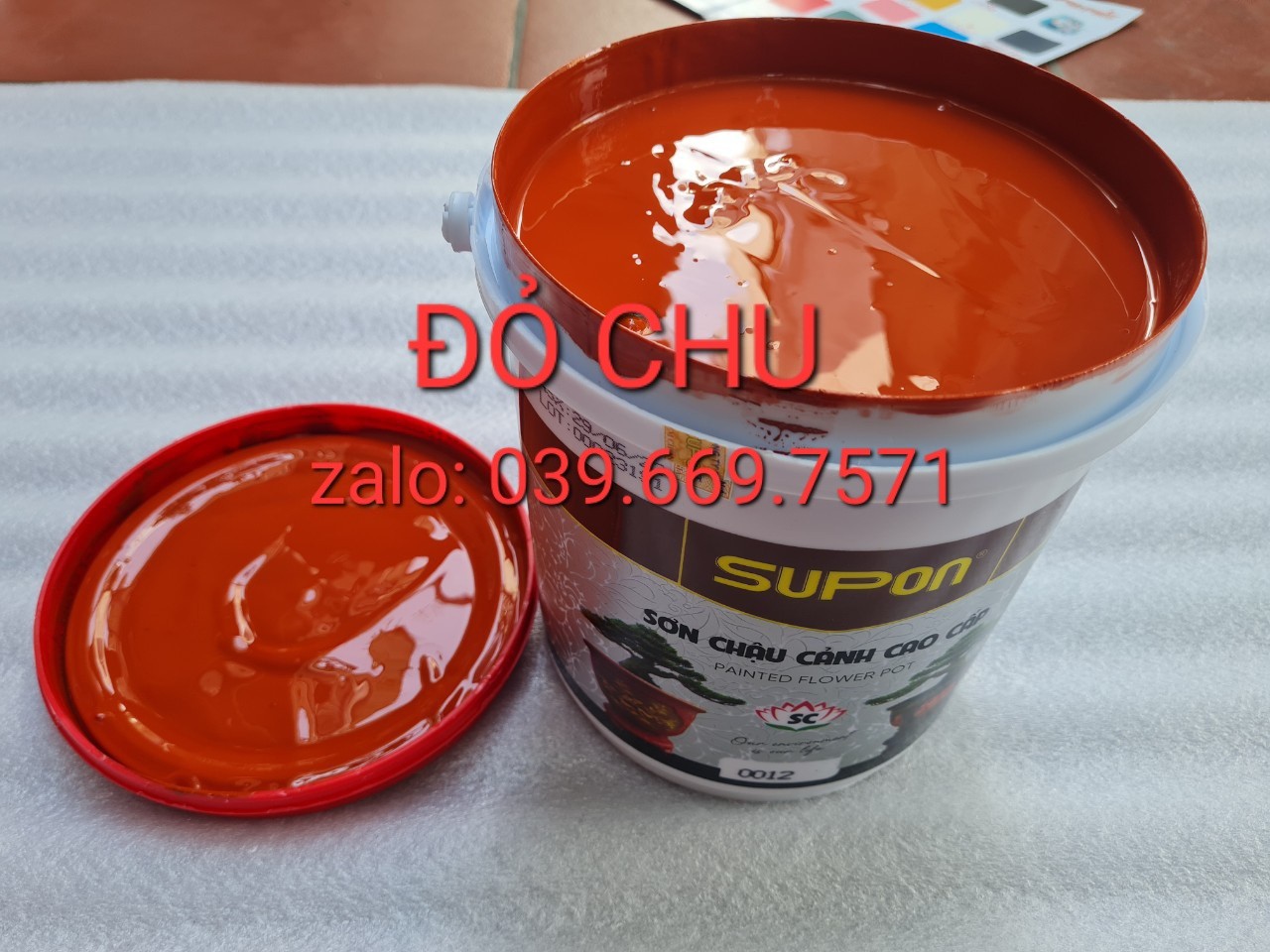 Sơn chậu cảnh đỏ chu gốc nước ngoại thất