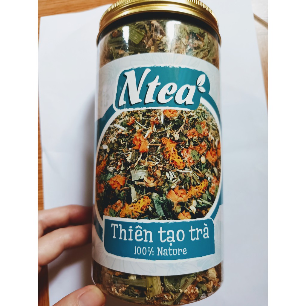 Trà thảo mộc Thiên Tạo Trà 100% hữu cơ hộp 100g mát gan giải độc ổn định huyết áp
