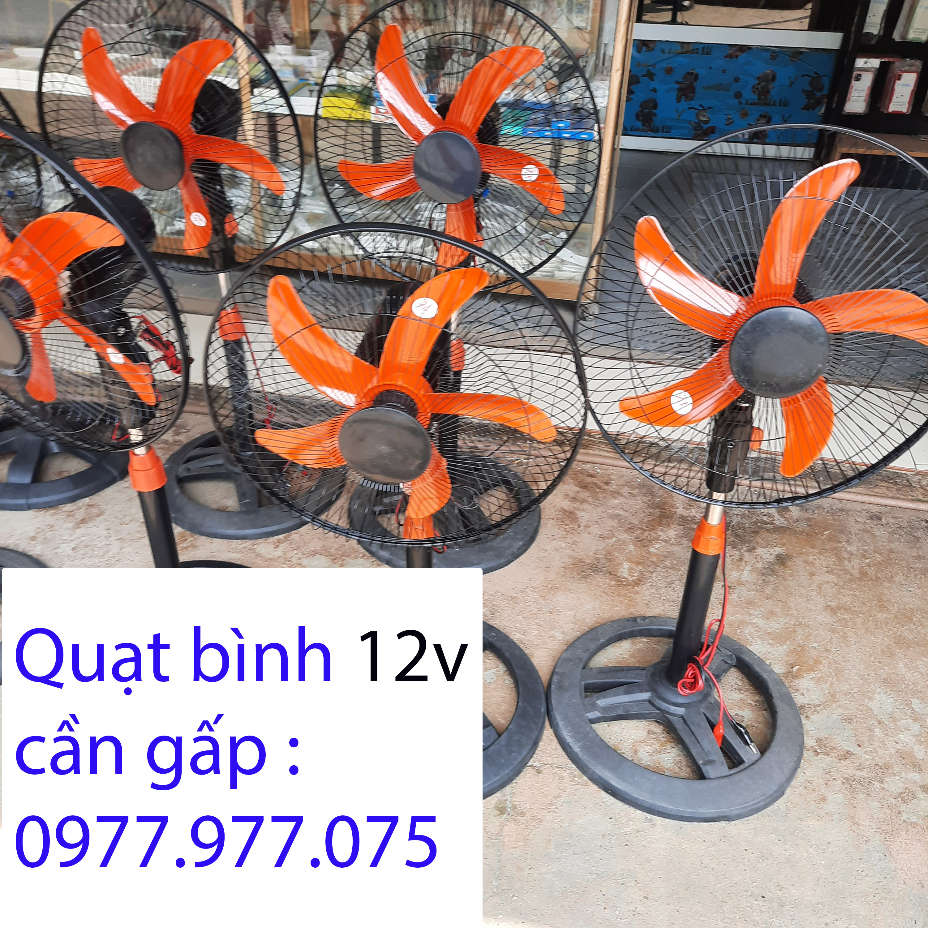 Quạt cây chạy bình acquy 12v bảo hành 12 tháng