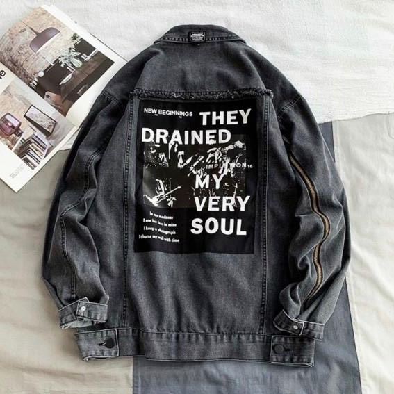 [HCM]Áo khoác jean nam unisex AKJ16 in 3D thời trang phong cách Hàn Quốc chất liệu denim phong cách thời trang năng động