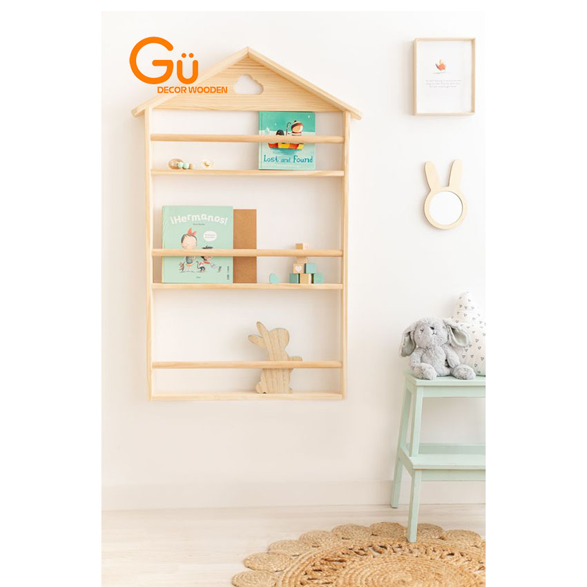Gía sách cho bé, Kệ sách treo tường, Trang trí phòng trẻ em