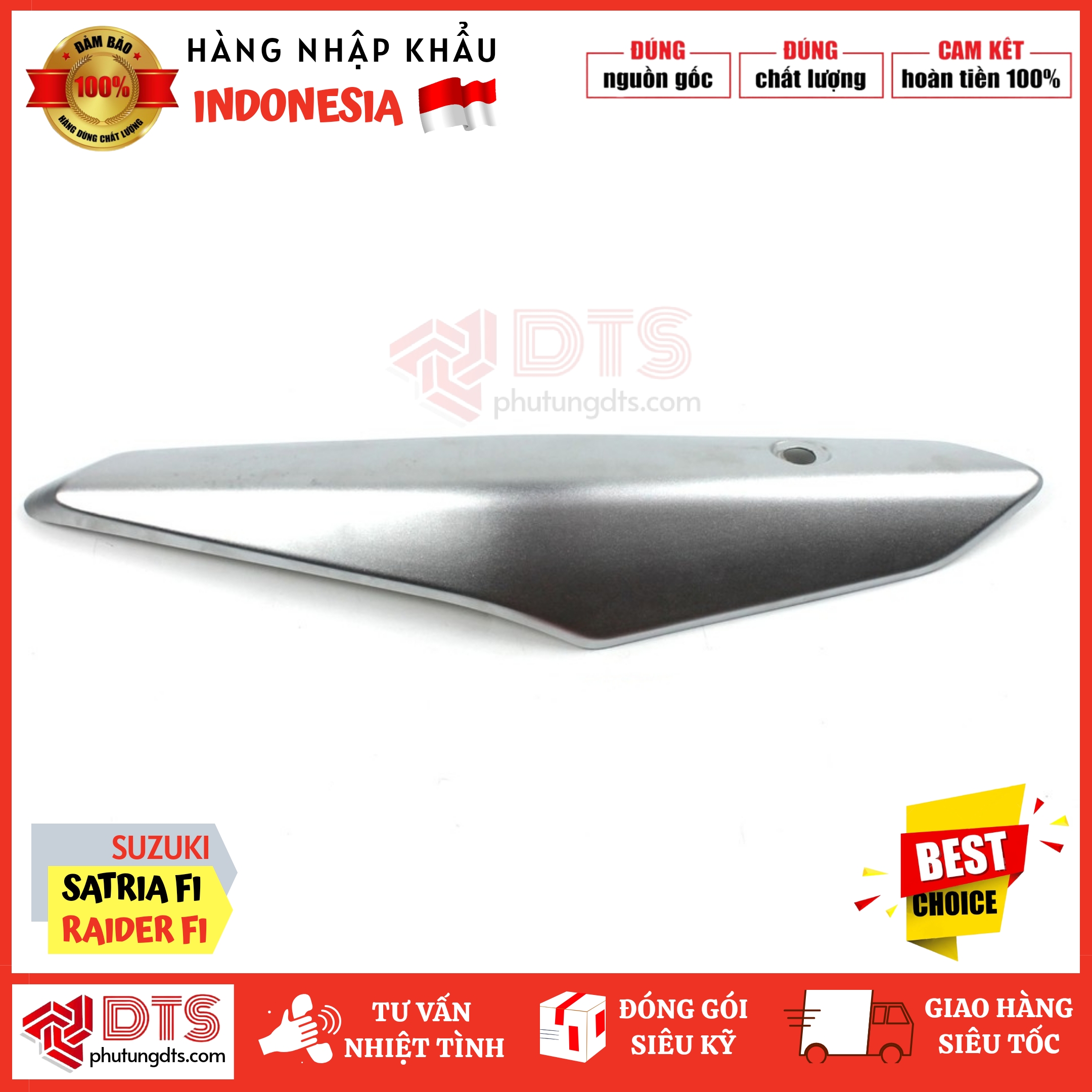 Vỹ che pô Satria Fi - Raider Fi nhập chính hãng Suzuki indo