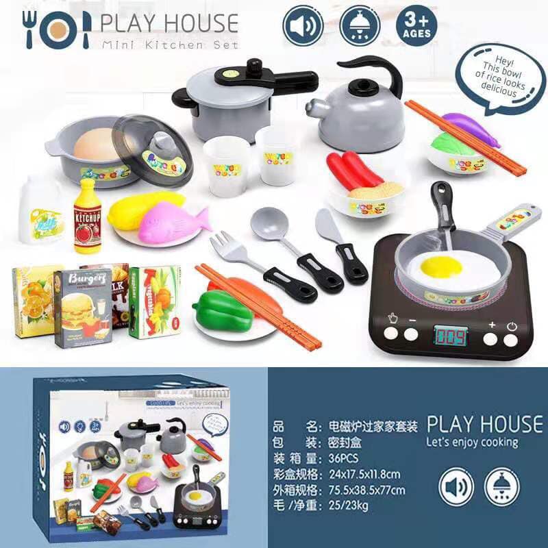 Bộ Đồ Chơi Nấu Ăn 36 Món Cho Bé bộ đồ chơi nhà bếp cho bé trò chơi nấu ăn