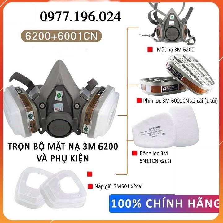 Mặt nạ phòng độc - Khẩu trang chống khí độc 6200
