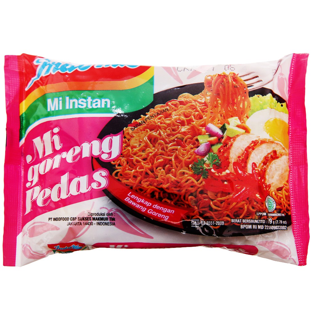 [Mì Xào Khô] Combo 3 Gói Mì Xào Khô Indomie Vị Cay Nồng
