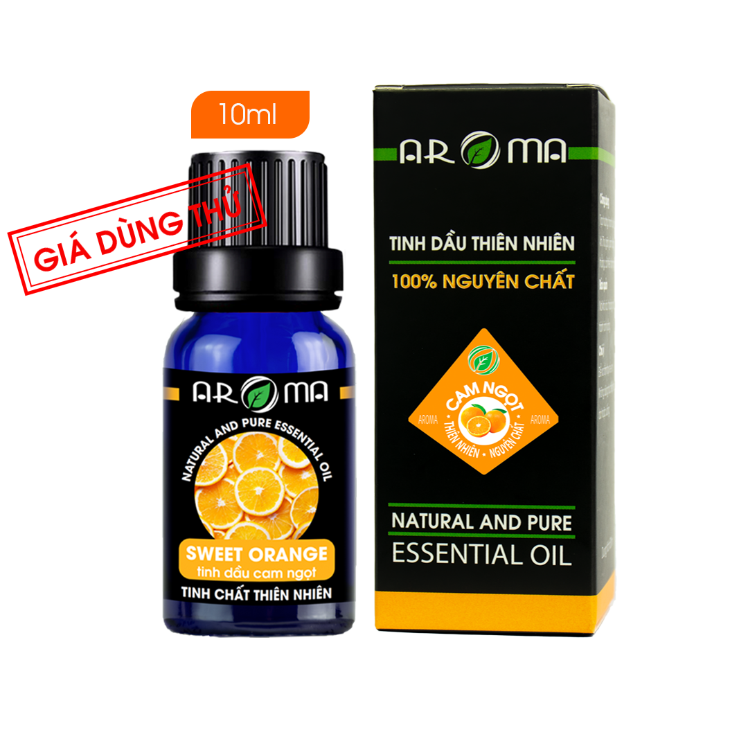 Tinh dầu Cam ngọt cam tươi Fresh Orange AROMA thơm phòng thư giãn chống say tàu xe 10ml