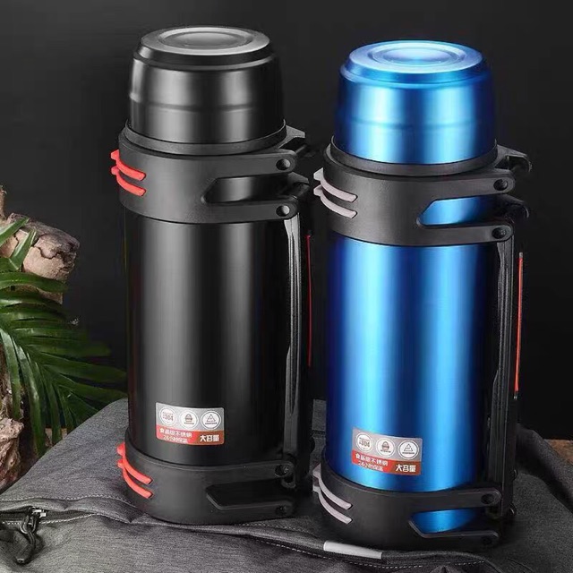 FREESHIP ĐƠN 50K_Bình giữ nhiệt inox có quai đeo cao cấp 2000ml