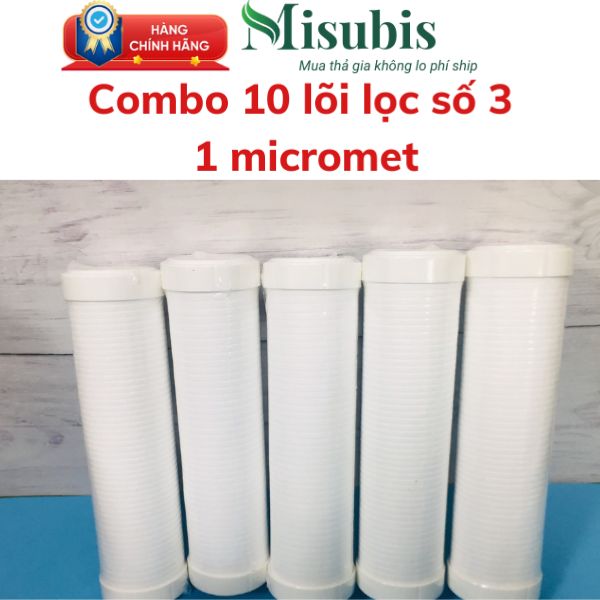Combo 10 lõi lọc nước số 3 loại 1 micromet sử dụng cho mọi loại máy lọc nước,lõi lọc nước số 3