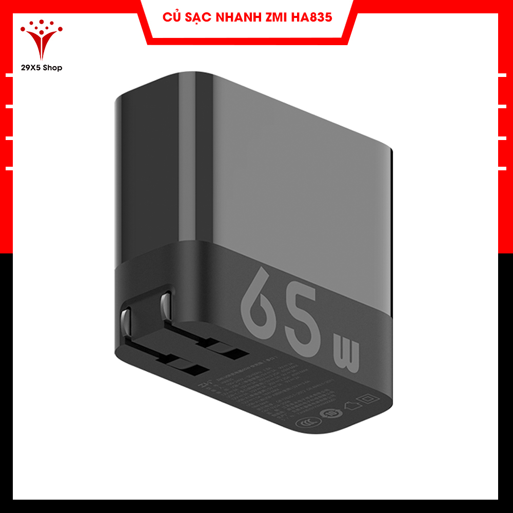 Củ sạc nhanh pd zmi ha835 65w - củ sạc nhanh cho laptop, máy tính bảng - bảo hành 3 tháng