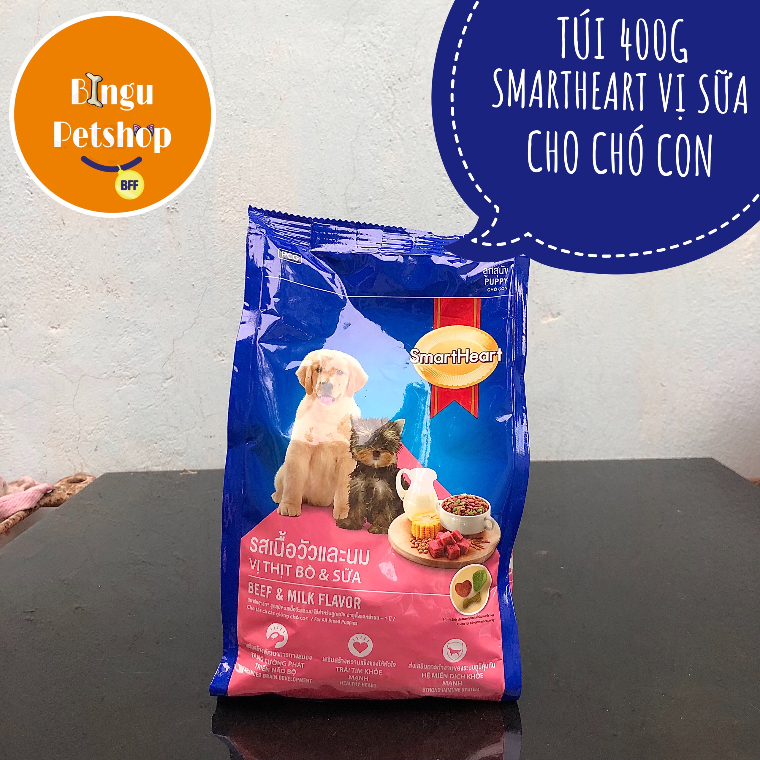 [TÚI 400G] Smartheart Puppy 400gr - Thức Ăn Hạt Cho Chó Con | Bingu Petshop