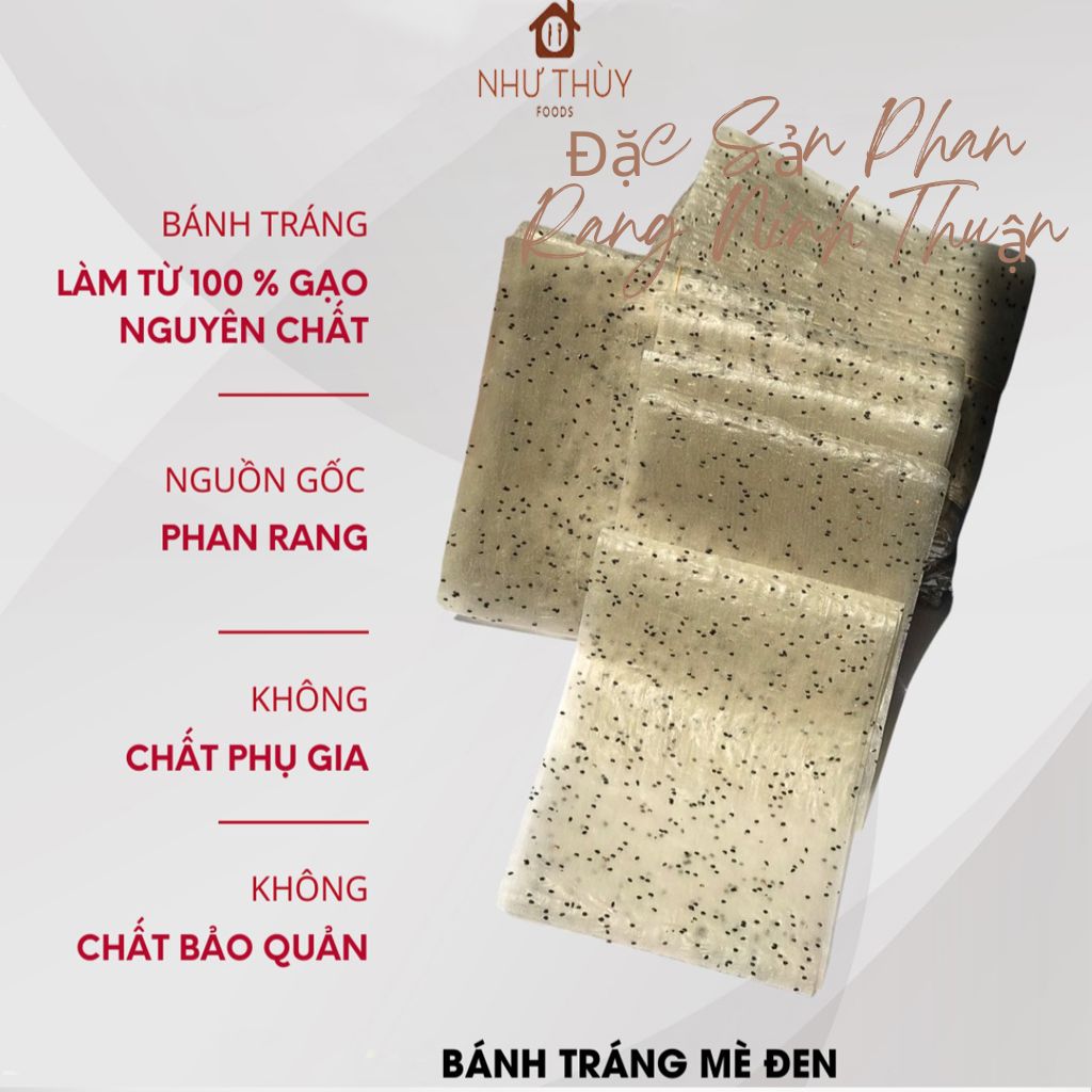 2 xấp 2KG Bánh tráng mè đen hữu cơ đặc sản Phan Rang Ninh Thuận dùng nhúng nước cuốn gỏi