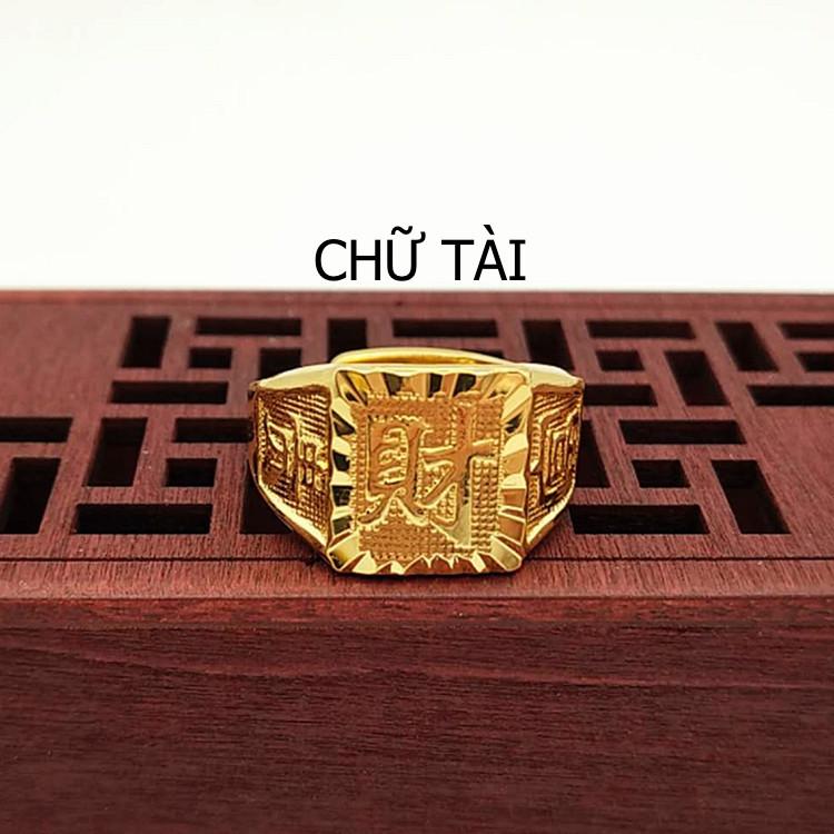 [HCM]Nhẫn mạ vàng chữ PHÚC - PHÁT - TÀI có thể chỉnh kích thước trên nhẫn