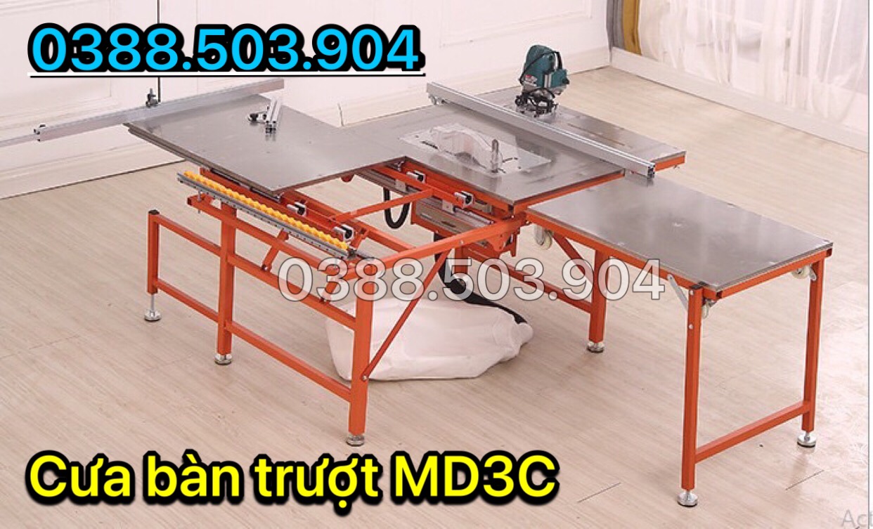 Cưa bàn trượt 2 lưỡi tích hợp mặt bàn máy soi