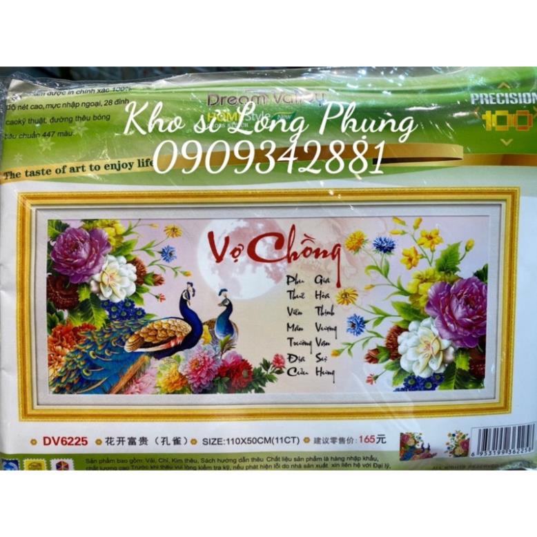 Tranh thêu chữ thập cao cấp Vợ chồng Dream valley mẫu mới Dv6225 ( 110 cm ngang x 50 cm) chưa thêu