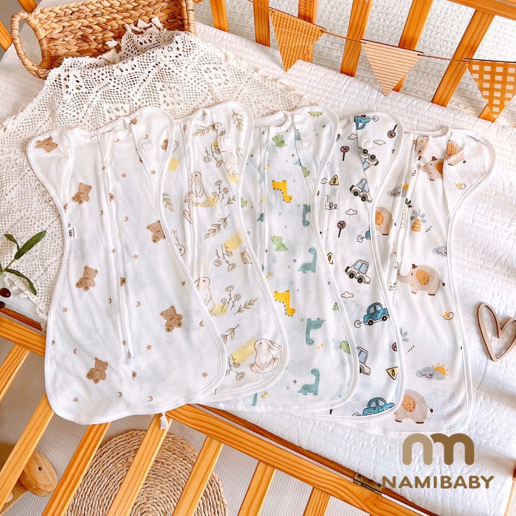Nhộng Chũn Thông Hơi Mở Tay NaMi Cho Bé, Nhộng Thông Hơi Siêu Mỏng,Mềm, Chũn Lưới Thoáng Khí