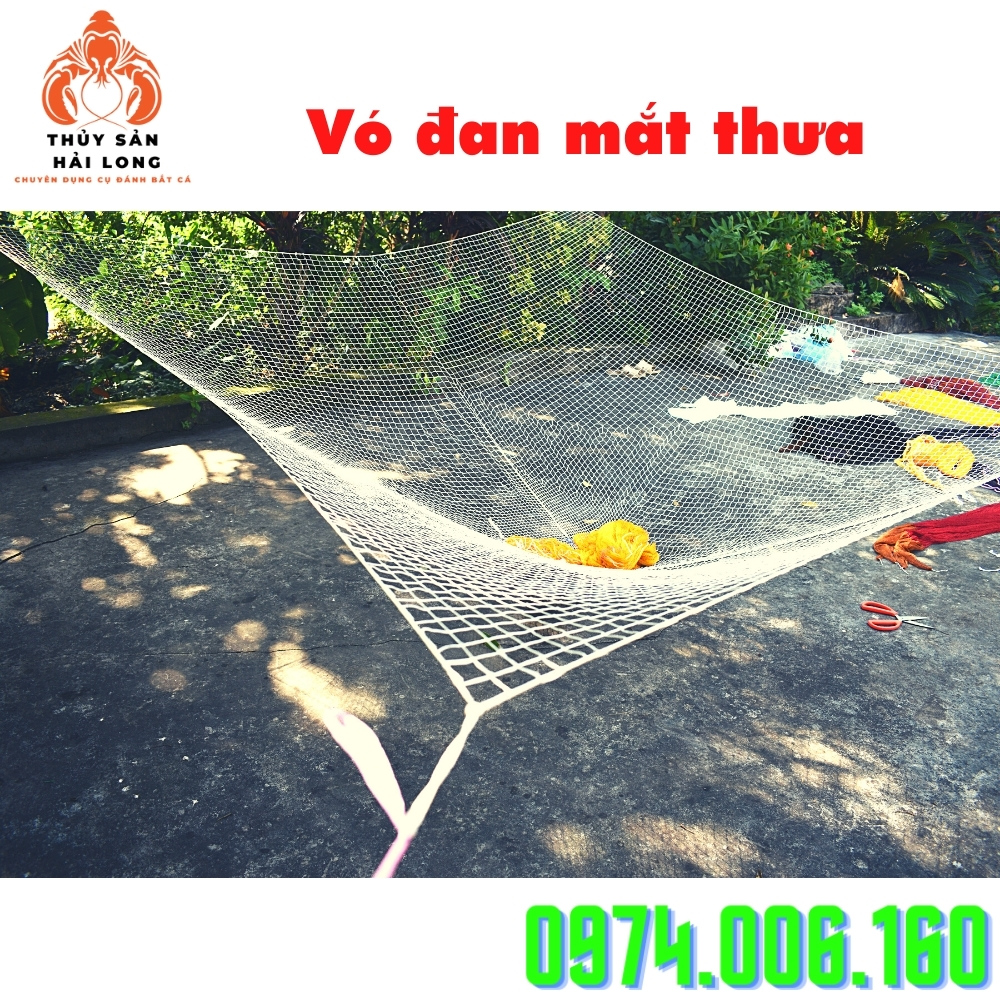 Vó ghép kéo cá đan tay mắt thưa dù xịn
