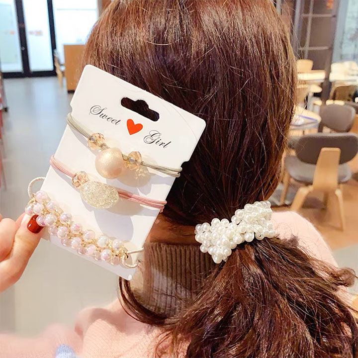Bộ 3 Dây buộc tóc thời trang cho nữ,Dây buộc tóc đàn hồi,Dây buộc tóc cute cho bạn nữ