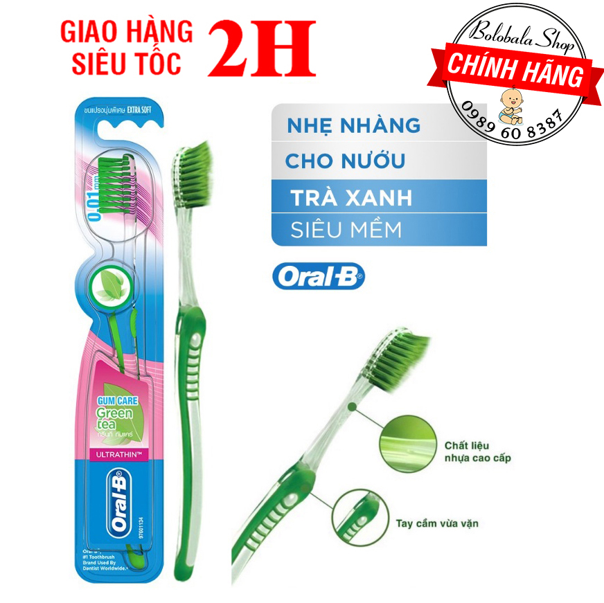 Bàn chải đánh răng Oral-B tinh chất trà xanh Gum Care Green Tea