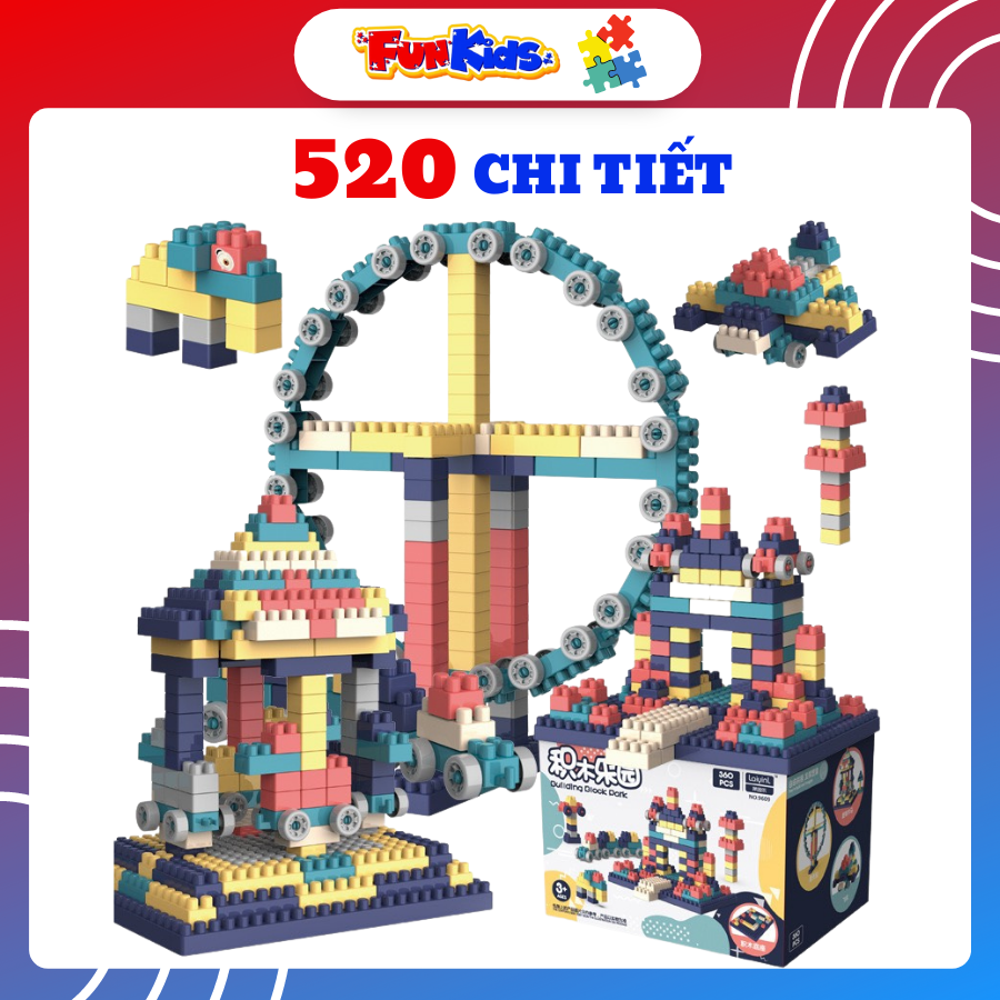 ĐỒ chơi trẻ em XẾP HÌNH LEGO cao cấp cho bé trai và gái. Chất liệu nhựa Nguyên Sinh ABS cao cấp, 520 chi tiết . Giúp phát triển tư duy, trí tưởng tượng, tăng khả năng ghi nhớ
