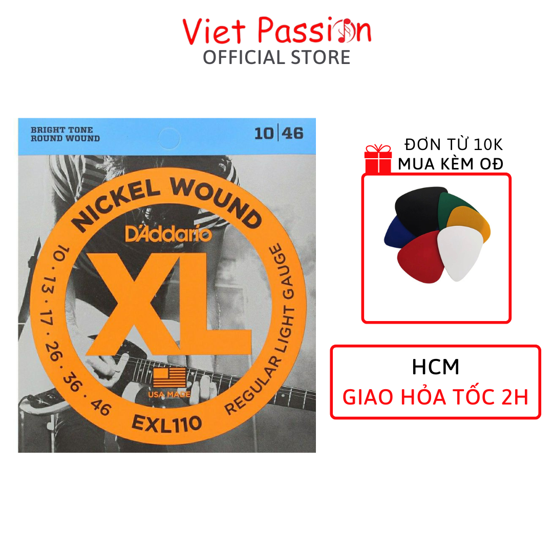 Dây Đàn Guitar D'Addario chất lượng mã EXL110 dùng cho loại đàn Guitar Điện Viet Passion HCM