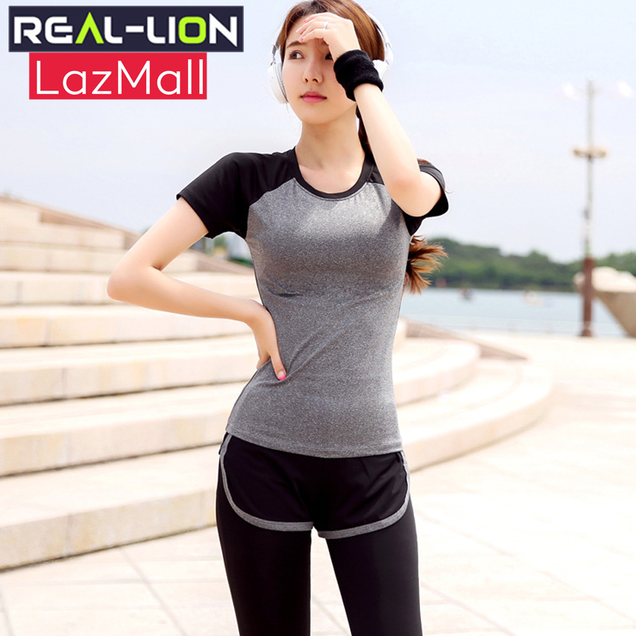 Sét Bộ đồ tập gym Real-Lion cao cấp ( Áo thun + Quần thể dục ) Dùng cho tập Gym, Yoga, Aerobic nữ - RL05