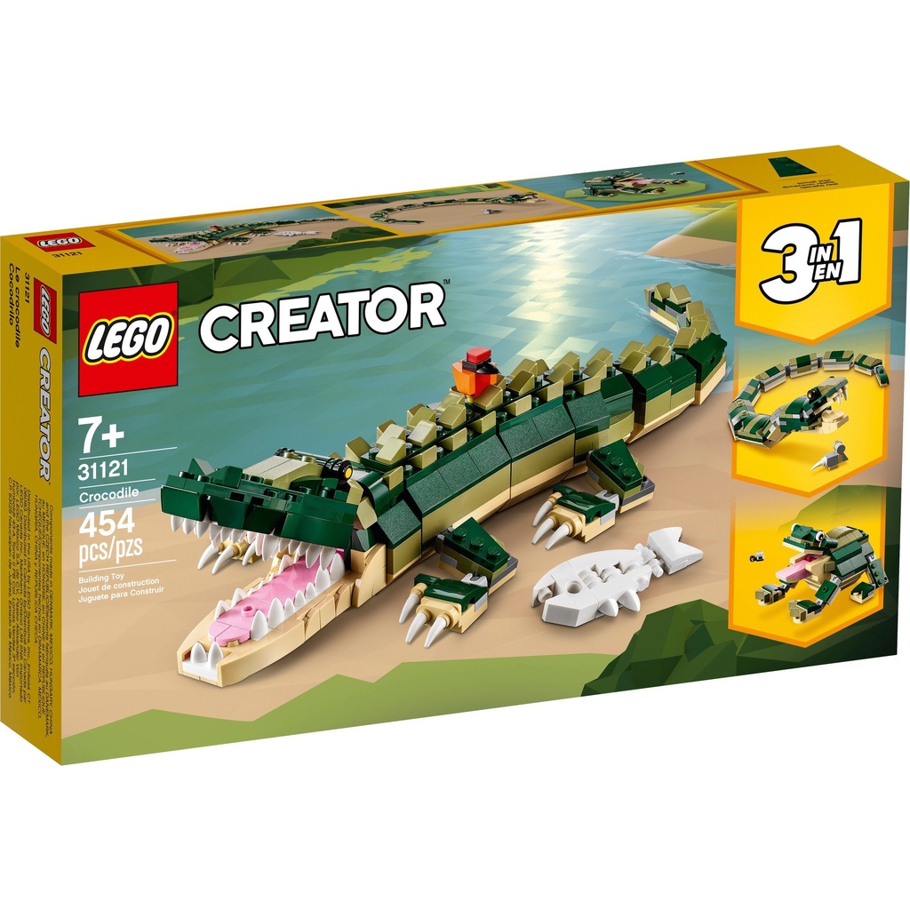 [Có sẵn] 31121 LEGO Creator 3in1 Crocodile - Đồ chơi xếp hình cá sấu, ếch, rắn 3trong1