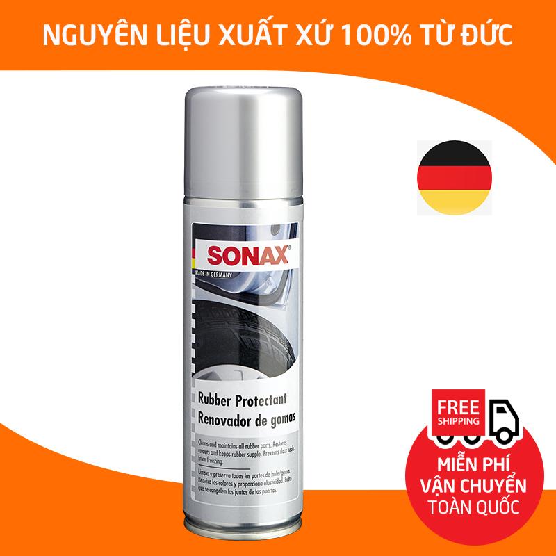 Dung dịch bảo dưỡng dây viền gioăng cao su Sonax Rubber Protectant, bình xịt tạo bọt vệ sinh làm sạch bề mặt cao su, gioăng cánh cửa, ron cửa, lốp xe