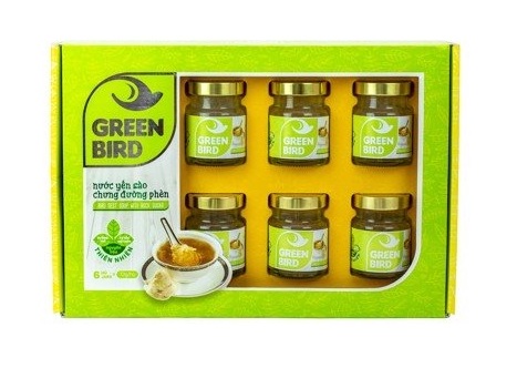 Hộp 6 hũ nước yến sào chưng đường phèn Green Bird 72g