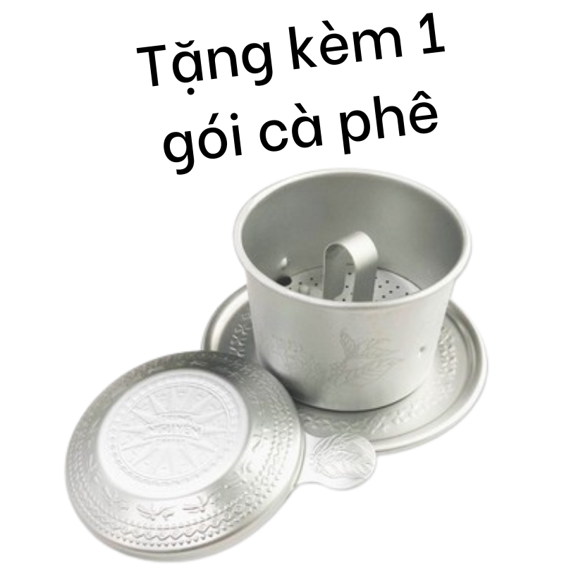 Phin pha cà phê, phin cafe họa tiết hoa văn Trống Đồng, phin cafe nhôm cao cấp