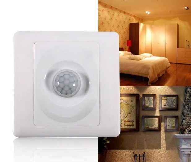 Thiết bị chống trộm, Cảm biến chống trộm, Thiết bị cảm biến hồng ngoại âm tường chống trộm, tự động bật/tắt điện