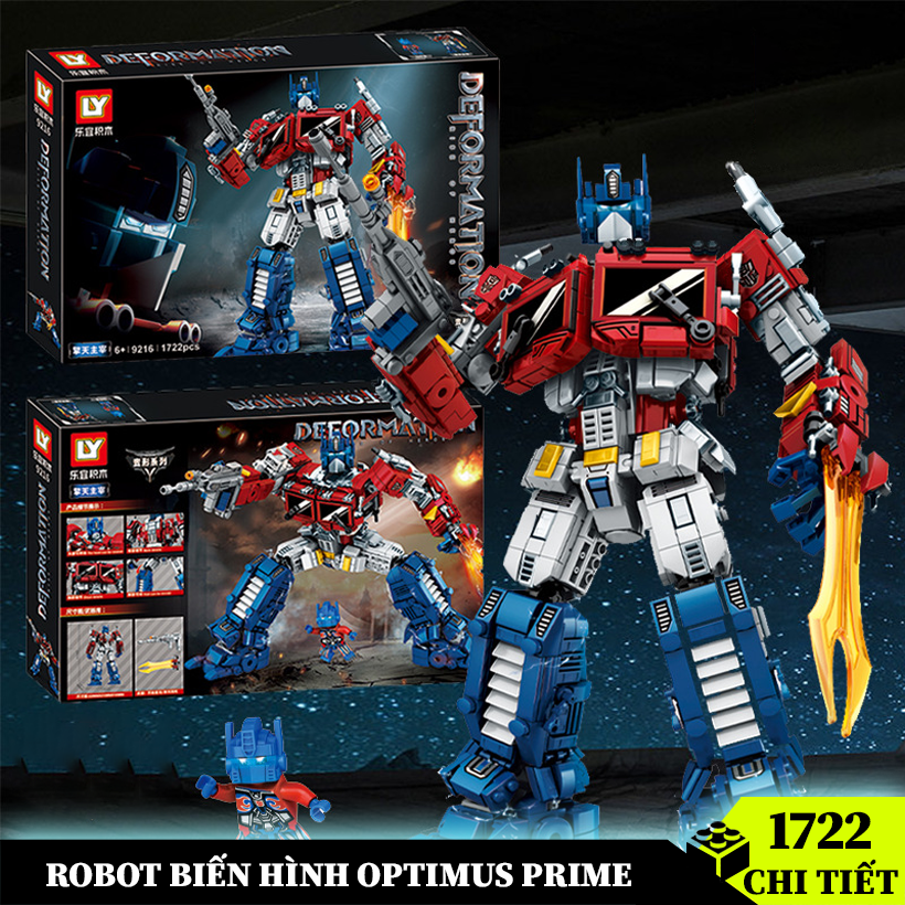 Mô hình lắp ráp Lego Robot Optimus Prime 1722 Chi Tiết, lego xếp hình Robot Transformers người máy biến hình