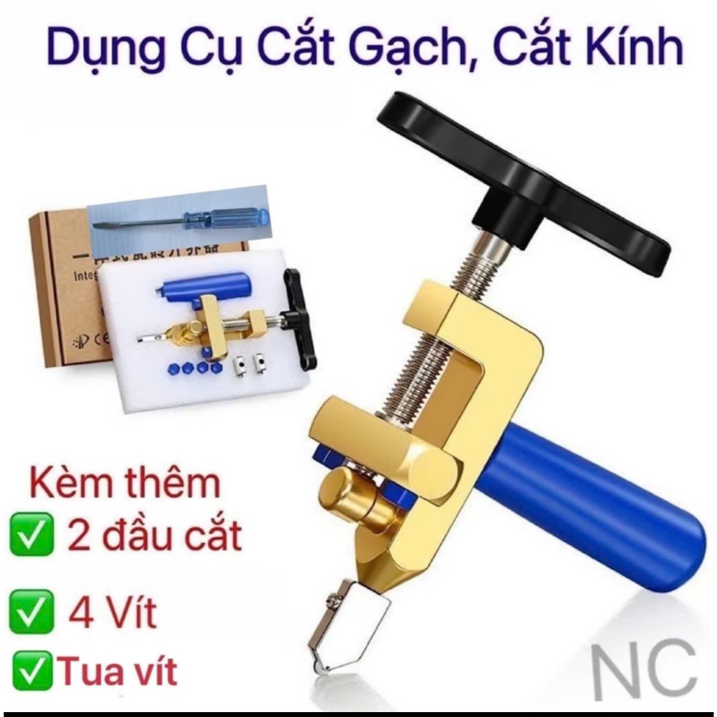 Dụng cụ DAO CẮT GẠCH MEN.Dao Cắt Kính - Gạch 2 in 1 Cầm Tay Dạng Mở Nhanh Đa Năng Gồm 1 Máy & 3 Lưỡi Tiện dụng
