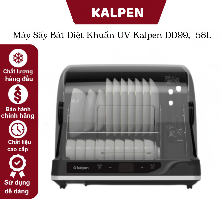 Máy Sấy Bát Diệt Khuẩn UV Kalpen DD99, Dung tích 58L, Diệt Khuẩn bằng UV, Bảo hành 24 tháng