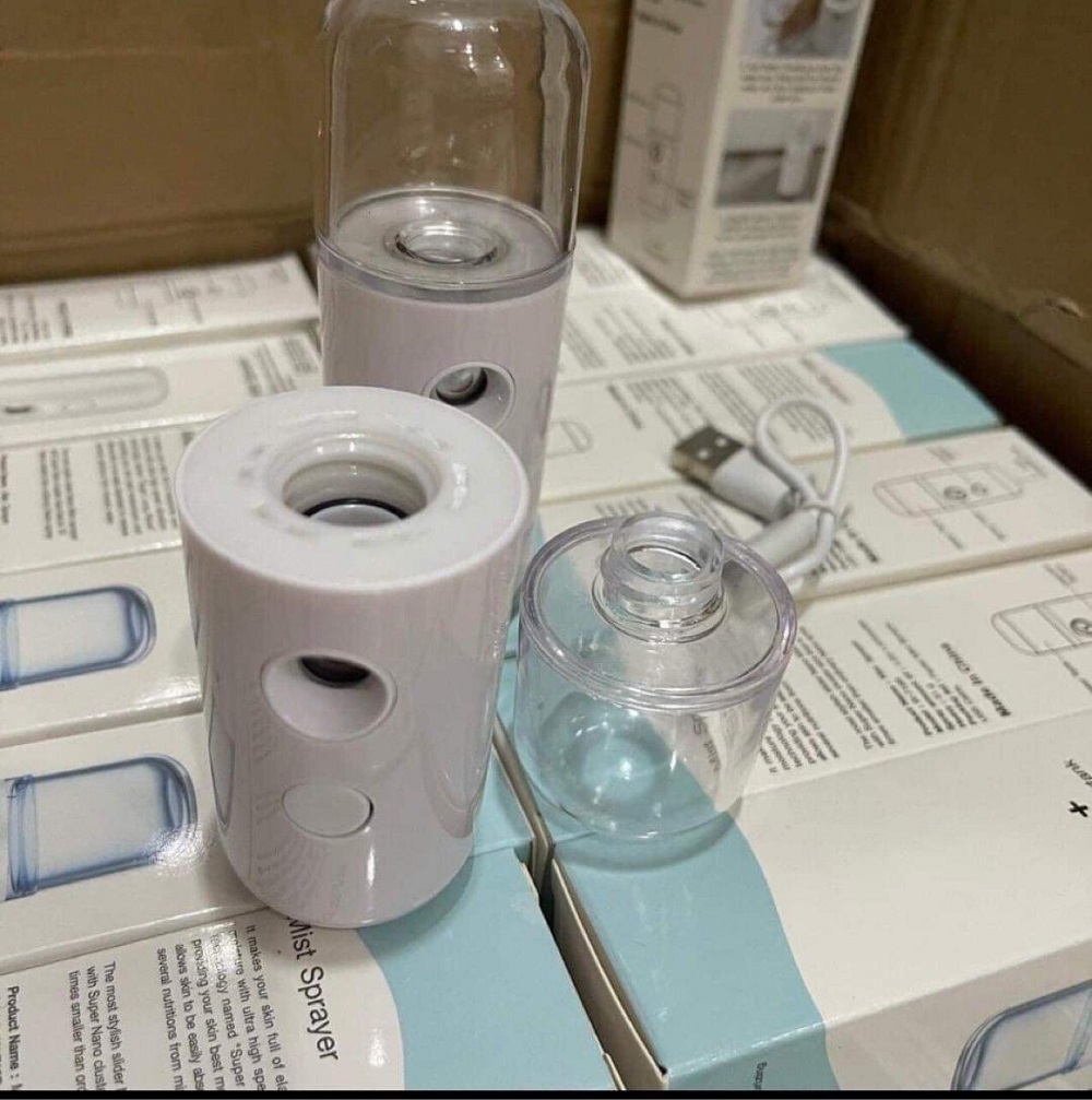 [HCM] (Nắp vặn) Combo 10 máy phun sương mini nano cầm tay màu trắng siêu cute