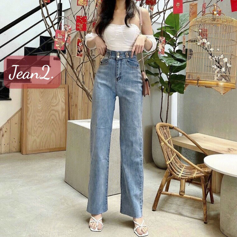 [HCM]Quần jean nữ ống loe bass  chất bò xanh co dãn mạnh form chuẩn( size: 26272829303132) mẫu mới thuydieushop97 k17