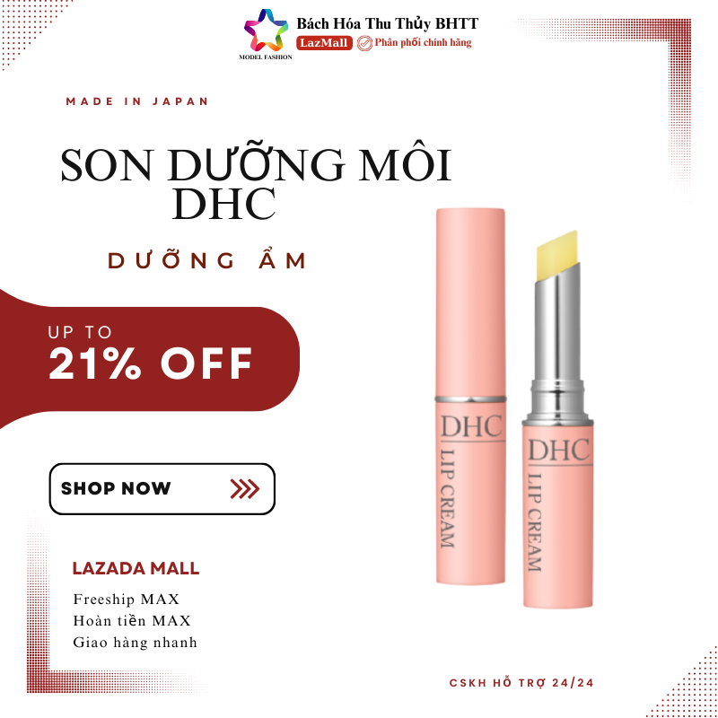 Son dưỡng môi dhc lip cream 1,5g, son dưỡng dhc hàng nội địa nhật dưỡng ẩm, mềm mại, ngăn ngừa lão hóa bhtt26