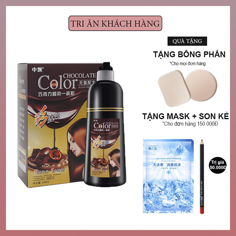 THUỐC NHUỘM TÓC CAO CẤP CHÍNH HÃNG HÀNG NỘI ĐỊA TRUNG LÊN MÀU CỰC CHUẨN SIÊU MỀM MƯỢT DỄ SỬ DỤNG COLOR CHOCOLATE 600ML