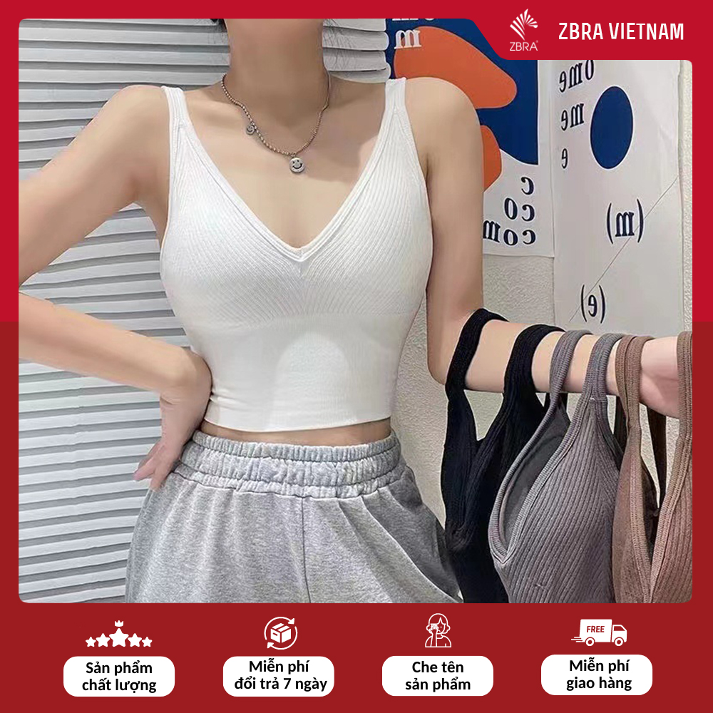 Áo bra nữ dáng lửng chất thun tăm mềm mịn - ZA18225