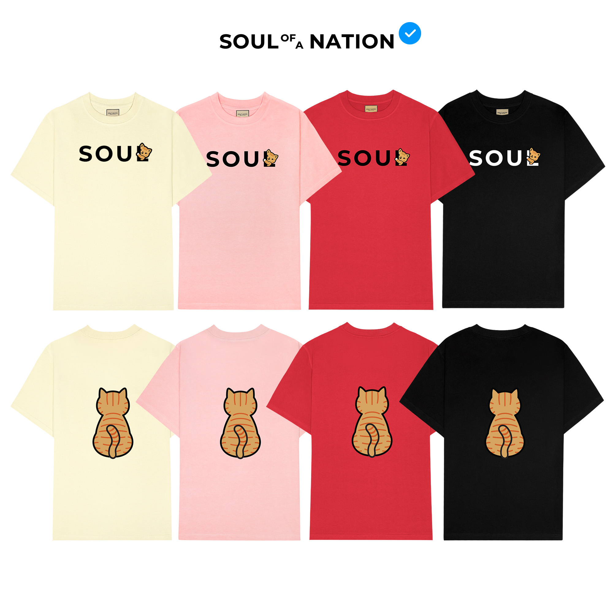 Áo thun unisex soul of a meow in hình mèo cao cấp form basic 100% cotton vải dày, không xù lông soul of a nation