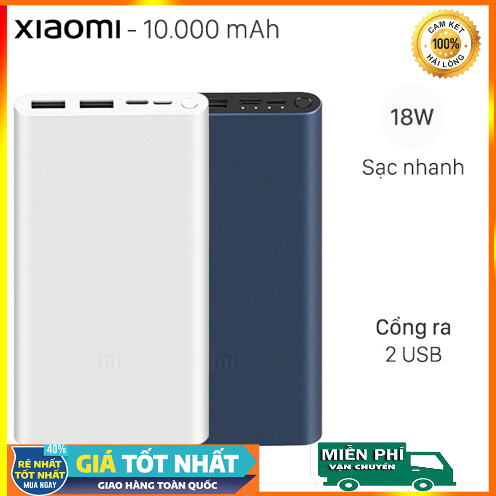 Xạc dự phòng, pin xạc dự phòng 10000mah - pin xạc dự phòng xạc nhanh - hỗ trợ sạc nhanh cho tất cả thiết bị