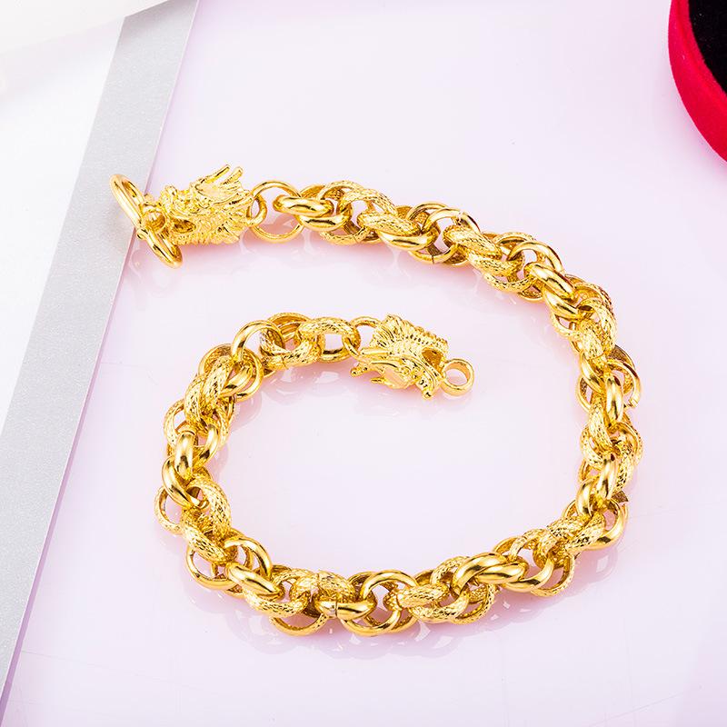 Lắc tay Đầu Rồng mạ vàng 24k nam - Cực sang chảnh