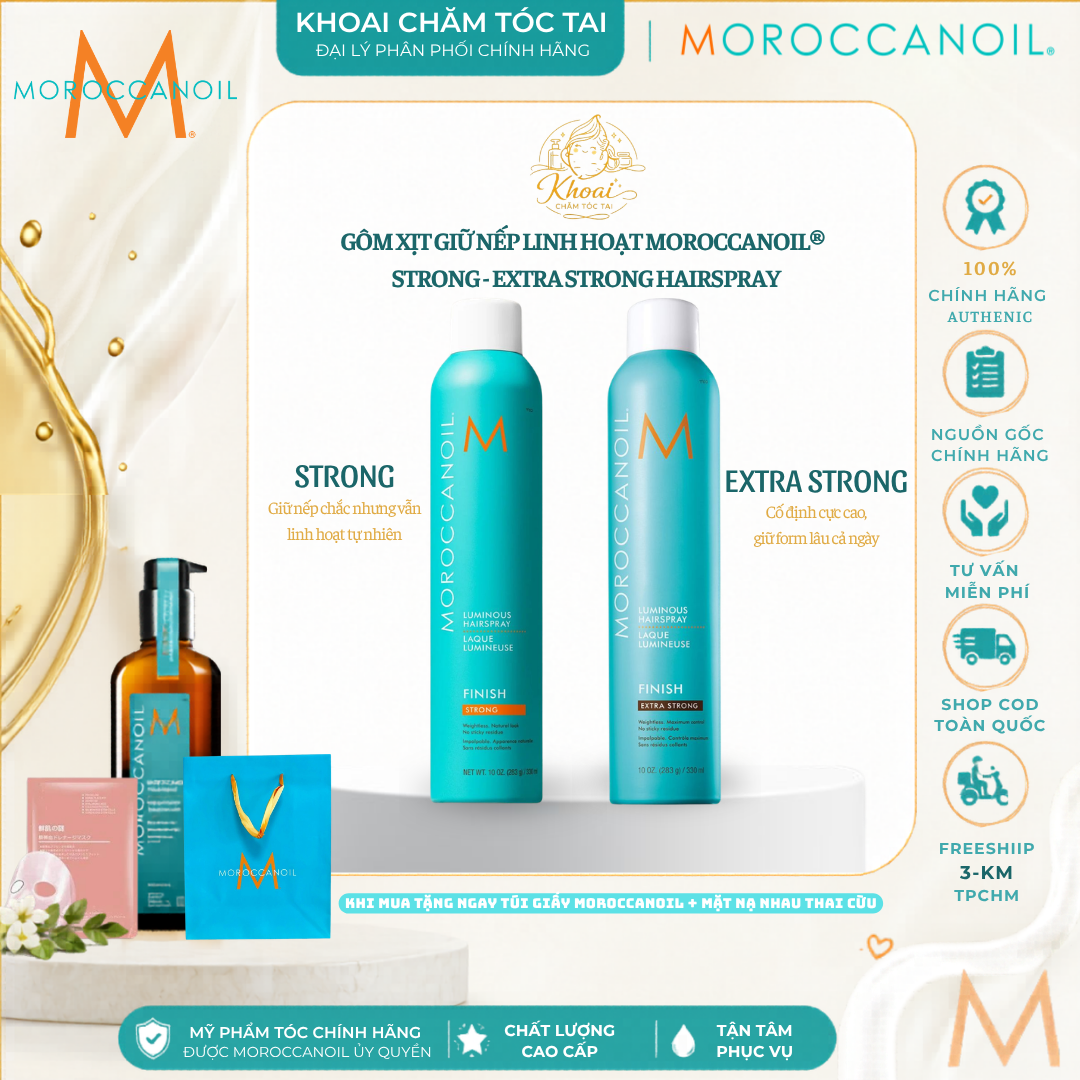 Gôm xịt giữ nếp tóc linh hoạt Moroccanoil Finish Luminous 330ml