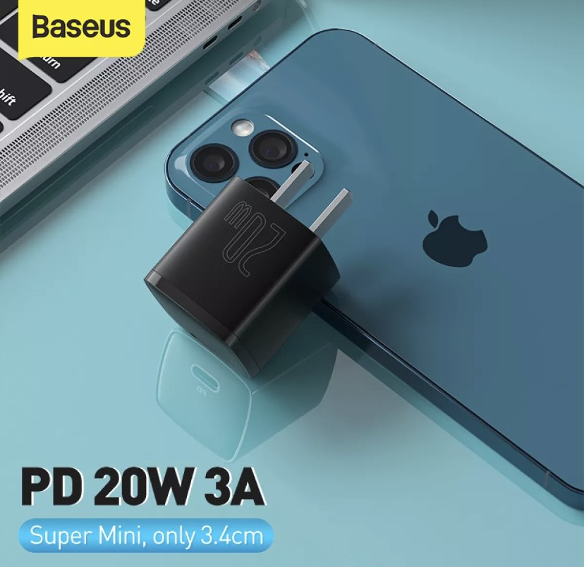 Củ sạc Baseus 20W USB C hỗ trợ sạc nhanh Type C PD cho iPhone 12 Pro Max 11 Mini 8 Plus HCM giao nhanh