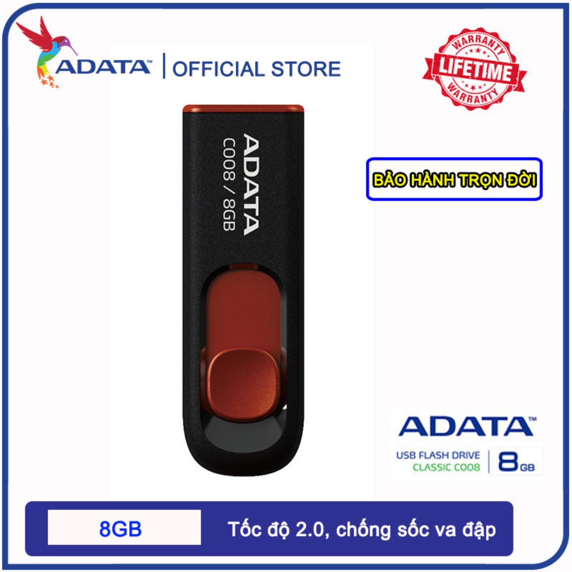 USB Adata C008 8GB 2.0, tốc độ cao - Bảo hành 12 tháng