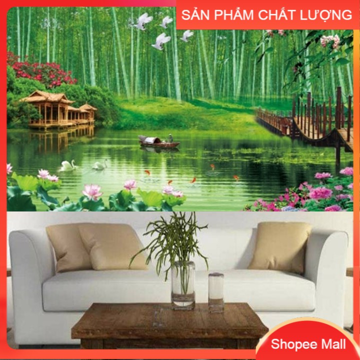 [HCM]tranh thêu chữ thập Trúc báo bình an LV3288 kích thước 111*70cm [Hàng có sẵn]