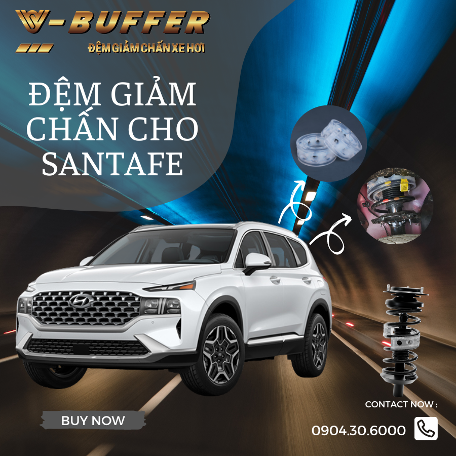 [Huyndai Santafe] Đệm cao su giảm chấn cho ô tô- bộ 4 chiếc