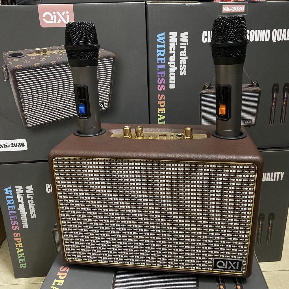 Loa karaoke Qixi 2036 tặng kèm 2 micro âm thanh cực hay bảo hành trọn đời