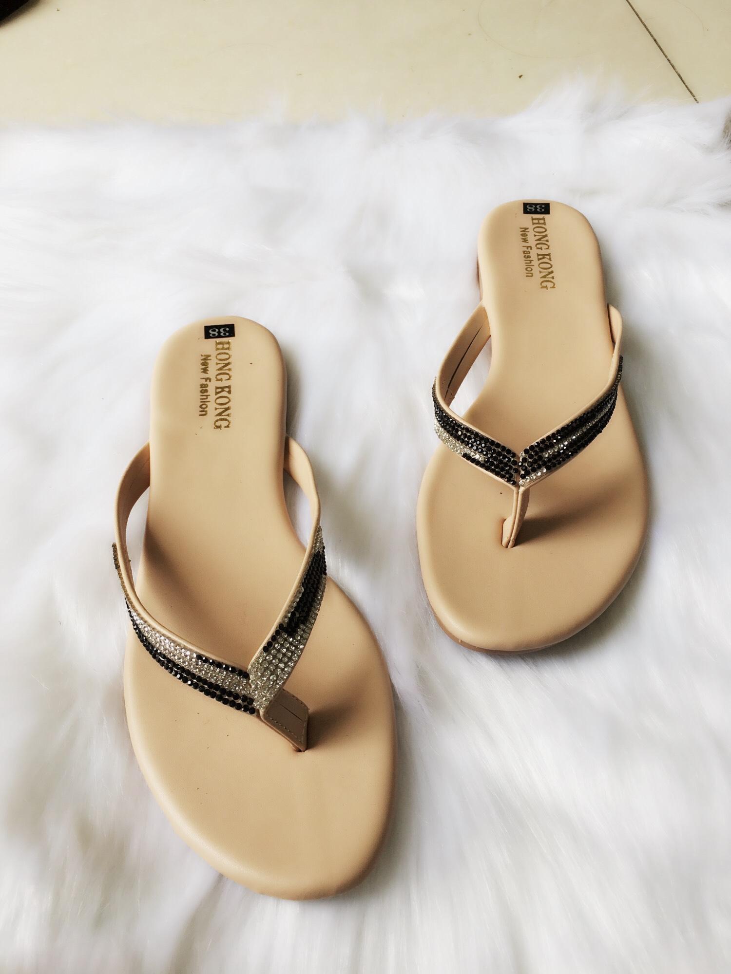 [HCM]Dép kẹp nữ  dép xỏ ngón nữ đính đá quai dễ thương  HOT